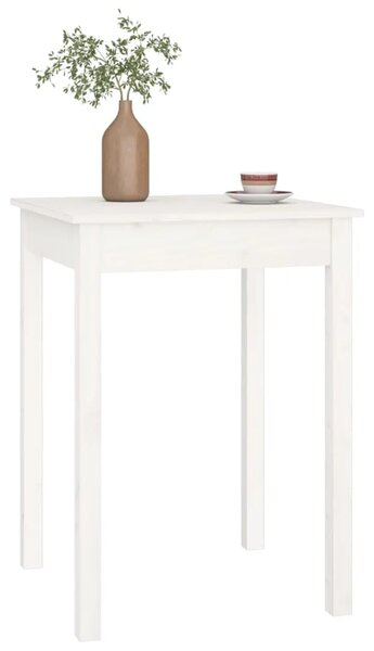 Blagovaonski stol bijeli 55 x 55 x 75 cm od masivne borovine - Bijela 1 55 cm Bijela