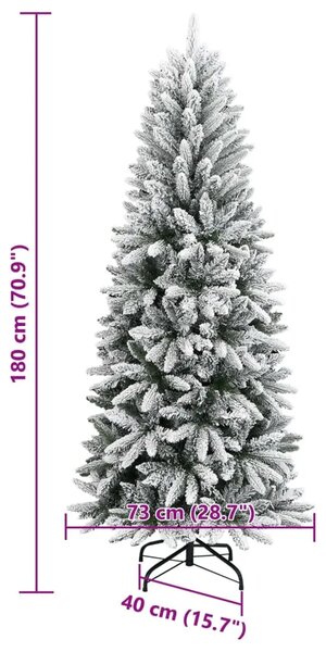 Božićna drvca Topla bijela PVC plastika čelik i PE - Zelena i bijela 180 cm 1 bez LED svjetala