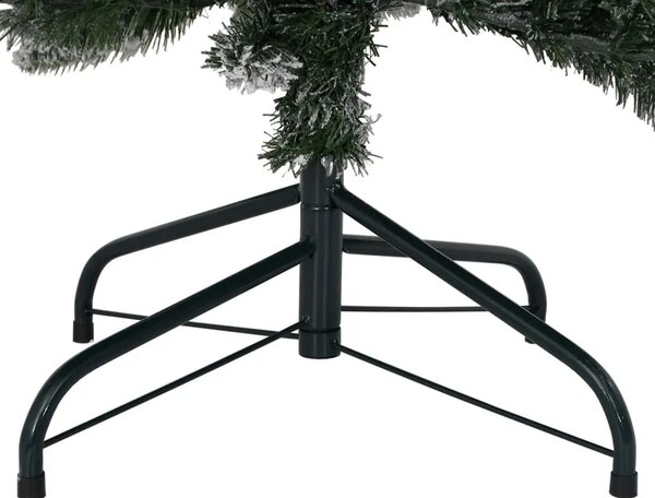 Božićna drvca Topla bijela PVC plastika čelik i PE - Zelena i bijela 180 cm 1 bez LED svjetala