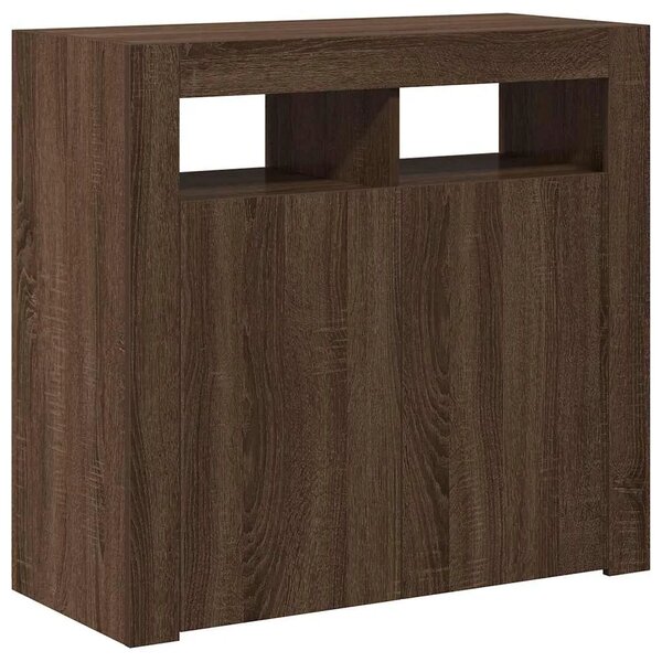 Komoda s LED svjetlima boja dimljenog hrasta 80 x 35 x 75 cm - Smeđi hrast 80 x 35 x 75 cm 1 Smeđi hrast