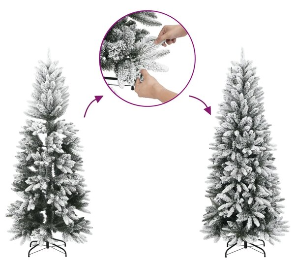 Božićna drvca Topla bijela PVC plastika čelik i PE - Zelena i bijela 180 cm 1 bez LED svjetala