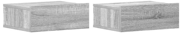 Viseći noćni ormarići 2 kom boja hrasta 40 x 30 x 15 cm drveni - Sivi hrast sonoma 2 Sivi hrast sonoma 2