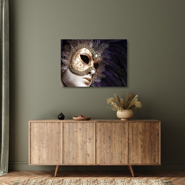 Staklena slika skulpture s maskom (70x50 cm)