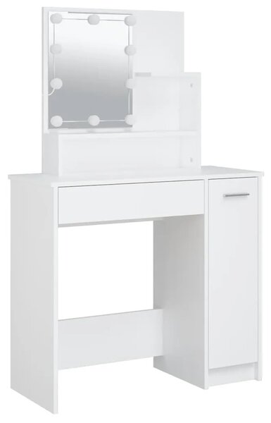 Toaletni stolić s LED svjetlima bijeli 86 5x35x136 cm - Bijela 1 Bijela