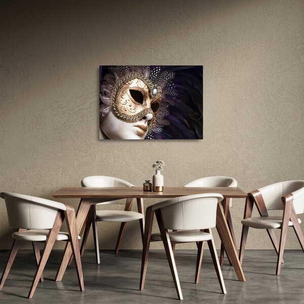 Staklena slika skulpture s maskom (70x50 cm)