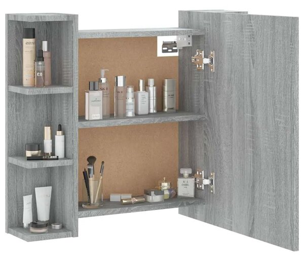 Ormarić s ogledalom LED boja hrasta sonome 70 x 16 5 x 60 cm - Sivi hrast sonoma 1 Sivi hrast sonoma