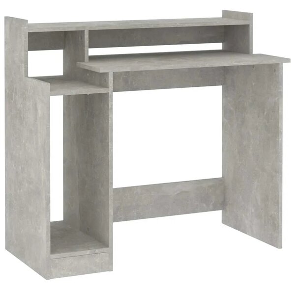 Radni stol s LED svjetlima sivi 97x45x90 cm konstruirano drvo - Beton siva Beton siva