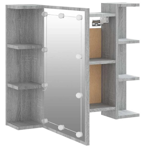 Ormarić s ogledalom LED boja hrasta sonome 70 x 16 5 x 60 cm - Sivi hrast sonoma 1 Sivi hrast sonoma