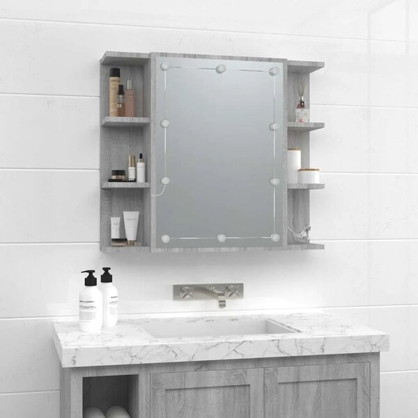 Ormarić s ogledalom LED boja hrasta sonome 70 x 16 5 x 60 cm - Sivi hrast sonoma 1 Sivi hrast sonoma