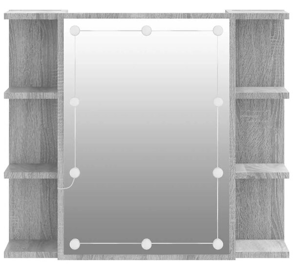 Ormarić s ogledalom LED boja hrasta sonome 70 x 16 5 x 60 cm - Sivi hrast sonoma 1 Sivi hrast sonoma