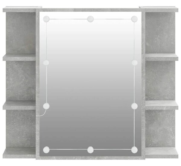 Ormarić s ogledalom i LED svjetlima boja betona 70x16 5x60 cm - Beton siva 1 Beton siva