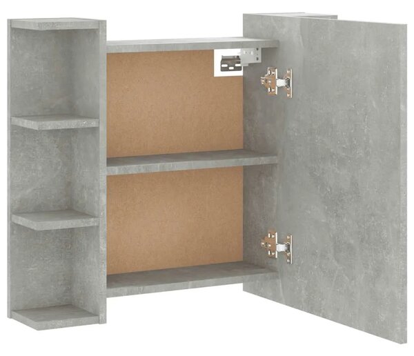 Ormarić s ogledalom i LED svjetlima boja betona 70x16 5x60 cm - Beton siva 1 Beton siva