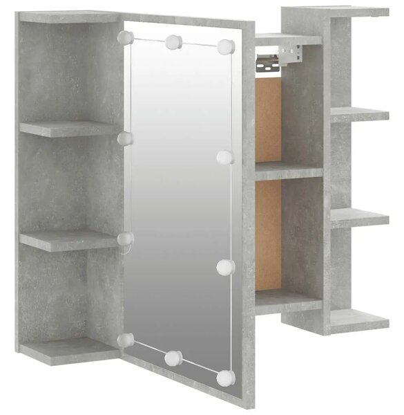 Ormarić s ogledalom i LED svjetlima boja betona 70x16 5x60 cm - Beton siva 1 Beton siva