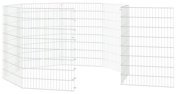 Ograda za životinje s 8 ploča 54 x 80 cm od pocinčanog željeza - 54 x 80 cm 8 panela 54 x 80 cm 8 panela