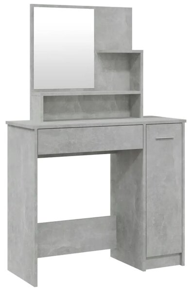 Toaletni stolić s ogledalom siva boja betona 86 5x35x136 cm - Beton siva 1 Beton siva