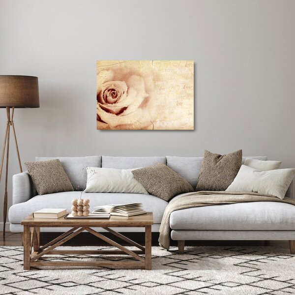 Staklena slika - Cvijet ruže za zaljubljene (70x50 cm)