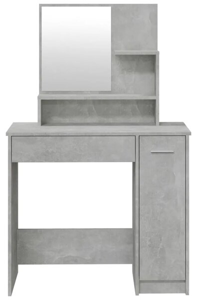 Toaletni stolić s ogledalom siva boja betona 86 5x35x136 cm - Beton siva 1 Beton siva