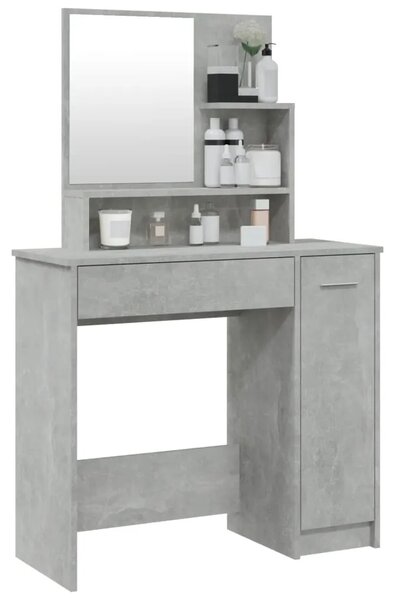 Toaletni stolić s ogledalom siva boja betona 86 5x35x136 cm - Beton siva 1 Beton siva
