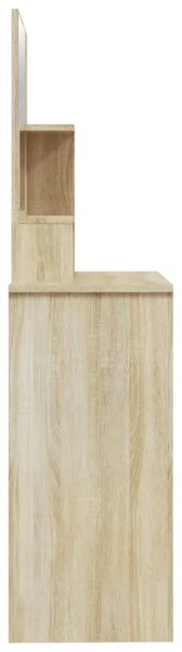 Toaletni stolić s ogledalom boja hrasta sonome 86 5x35x136 cm - sonoma hrast 1 Sonoma hrast