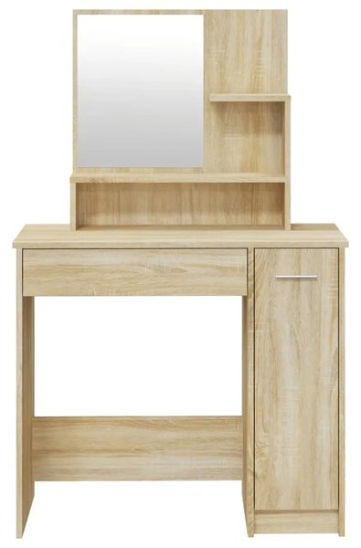 Toaletni stolić s ogledalom boja hrasta sonome 86 5x35x136 cm - sonoma hrast 1 Sonoma hrast