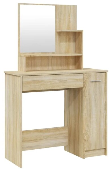 Toaletni stolić s ogledalom boja hrasta sonome 86 5x35x136 cm - sonoma hrast 1 Sonoma hrast