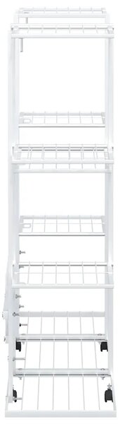 Stalak za cvijeće s kotačima 94 5x24 5x 91 5 cm bijeli željezni - Bijela 1 S kotačem Bijela