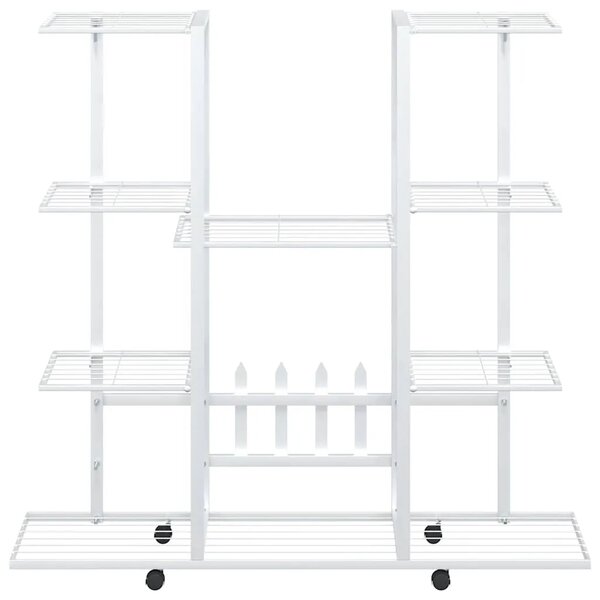 Stalak za cvijeće s kotačima 94 5x24 5x 91 5 cm bijeli željezni - Bijela 1 S kotačem Bijela