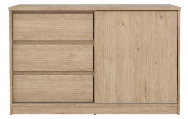 Komoda u dekoru hrasta s kliznim vratima u prirodnoj boji 119x76x50 cm Naia – Tvilum