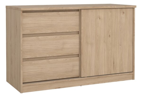 Komoda u dekoru hrasta s kliznim vratima u prirodnoj boji 119x76x50 cm Naia – Tvilum