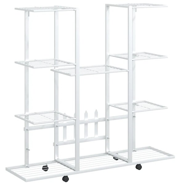 Stalak za cvijeće s kotačima 94 5x24 5x 91 5 cm bijeli željezni - Bijela 1 S kotačem Bijela