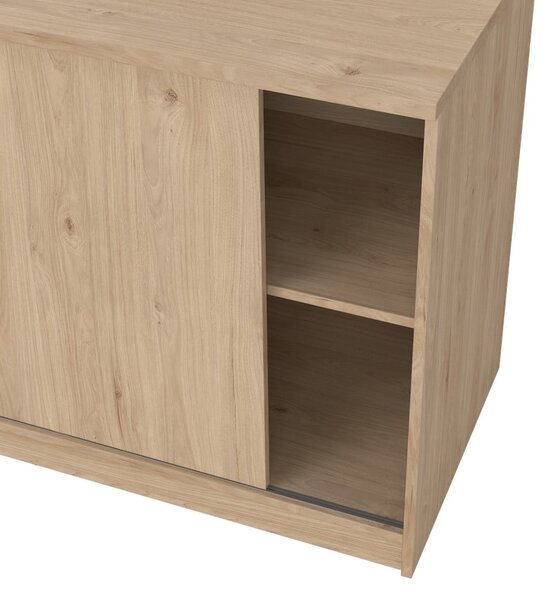 Komoda u dekoru hrasta s kliznim vratima u prirodnoj boji 119x76x50 cm Naia – Tvilum