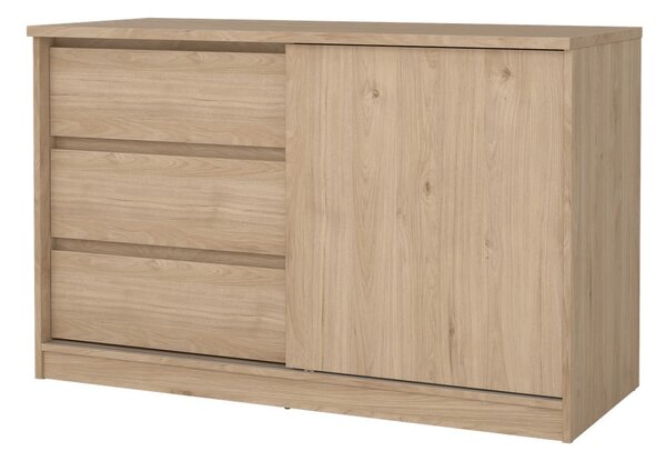 Komoda u dekoru hrasta s kliznim vratima u prirodnoj boji 119x76x50 cm Naia – Tvilum