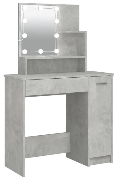 Toaletni stolić s LED Siva betona 86 5x35x136 cm - Beton siva 1 Beton siva
