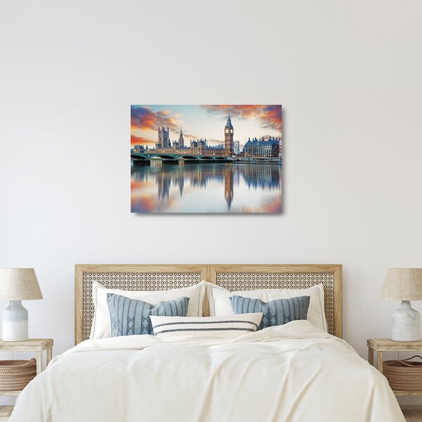 Staklena slika - Londonski Houses of Parliament (70x50 cm)