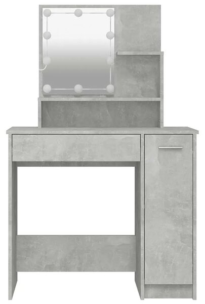 Toaletni stolić s LED Siva betona 86 5x35x136 cm - Beton siva 1 Beton siva