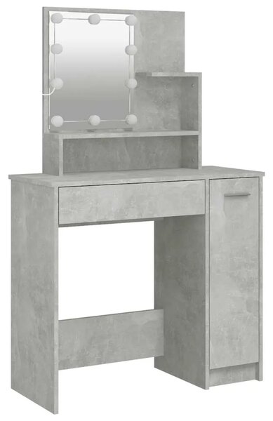 Toaletni stolić s LED Siva betona 86 5x35x136 cm - Beton siva 1 Beton siva