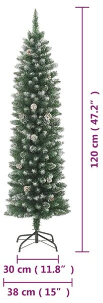 Umjetno usko božićno drvce sa stalkom 120 cm PVC - 120 cm 1 bez LED svjetala 1