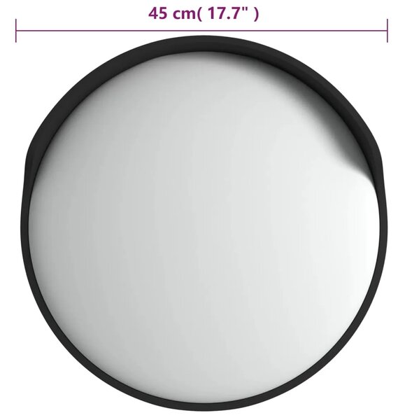 Vanjsko konveksno prometno ogledalo crno Ø45 cm polikarbonat - Crna Ø 45 cm 1 Crna