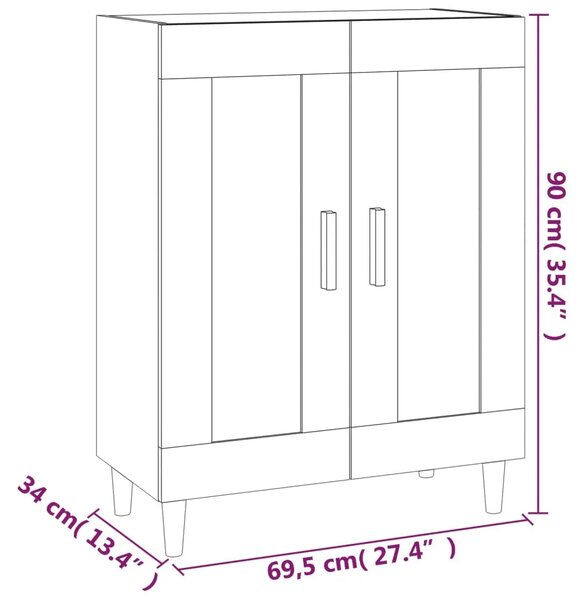 Komoda bijela 69 5 x 34 x 90 cm od konstruiranog drva - Bijela 1 Bijela