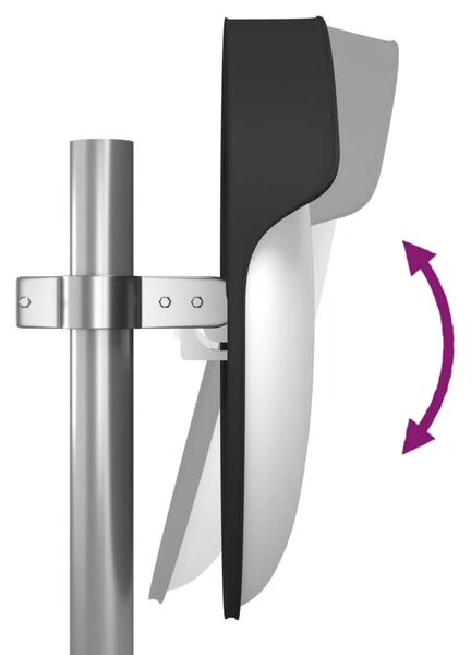 Vanjsko konveksno prometno ogledalo crno Ø45 cm polikarbonat - Crna Ø 45 cm 1 Crna