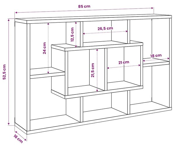 Zidna polica siva boja betona 85x16x52 5 cm konstruirano drvo - Beton siva 1 1 Beton siva