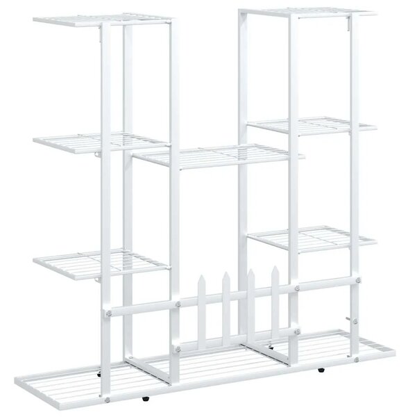 Stalak za cvijeće 94 5 x 25 x 89 cm bijeli željezni - Bijela 1 Bez kotača Bijela