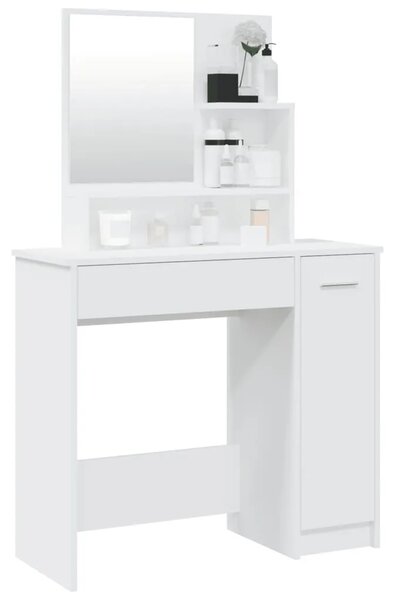 Toaletni stolić s ogledalom bijeli 86 5 x 35 x 136 cm - Bijela 1 Bijela
