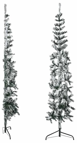 Tanka umjetna polovica božićnog drvca sa snijegom 180 cm - Bijela i zelena 180 cm 1 1
