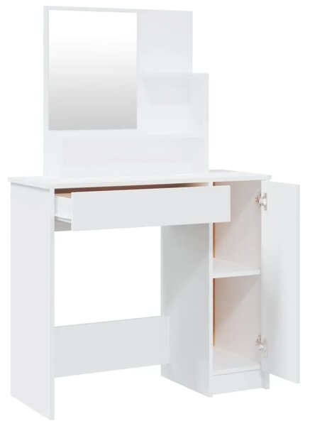 Toaletni stolić s ogledalom bijeli 86 5 x 35 x 136 cm - Bijela 1 Bijela