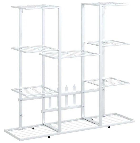 Stalak za cvijeće 94 5 x 25 x 89 cm bijeli željezni - Bijela 1 Bez kotača Bijela