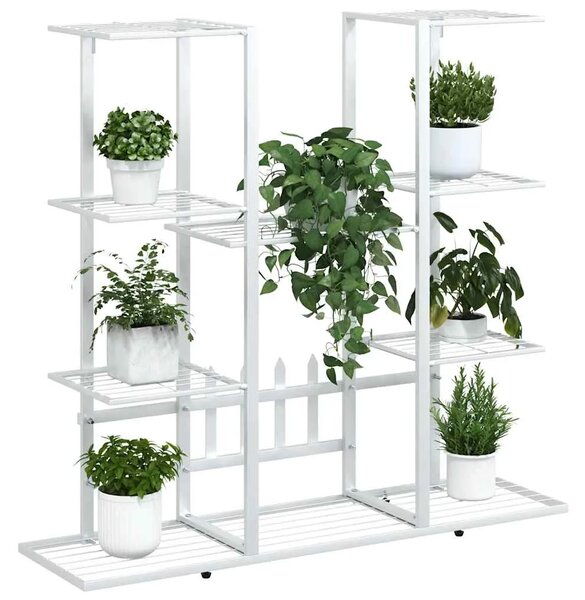 Stalak za cvijeće 94 5 x 25 x 89 cm bijeli željezni - Bijela 1 Bez kotača Bijela