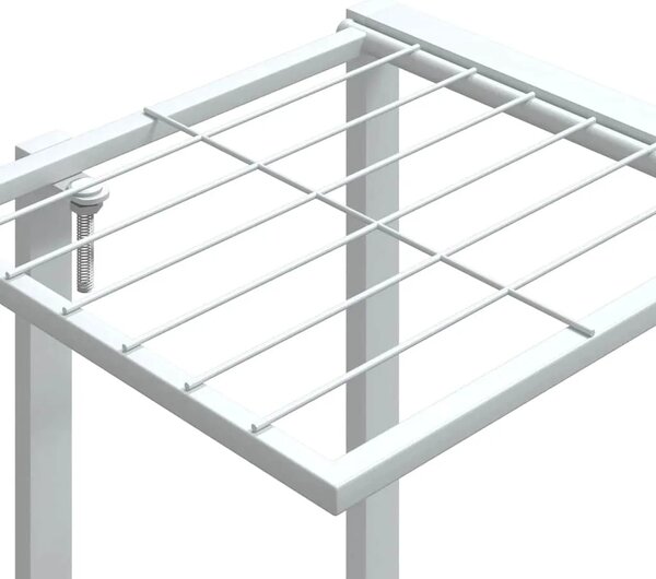 Stalak za cvijeće 94 5 x 25 x 89 cm bijeli željezni - Bijela 1 Bez kotača Bijela