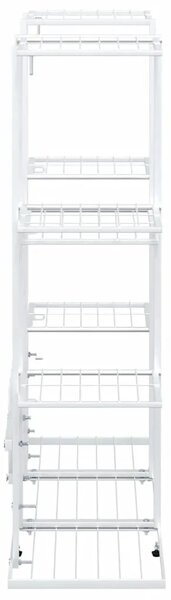 Stalak za cvijeće 94 5 x 25 x 89 cm bijeli željezni - Bijela 1 Bez kotača Bijela