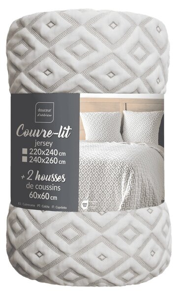 Bijeli/bež set prekrivača i jastučnice od jeseya 240x260 cm Joana – douceur d'intérieur